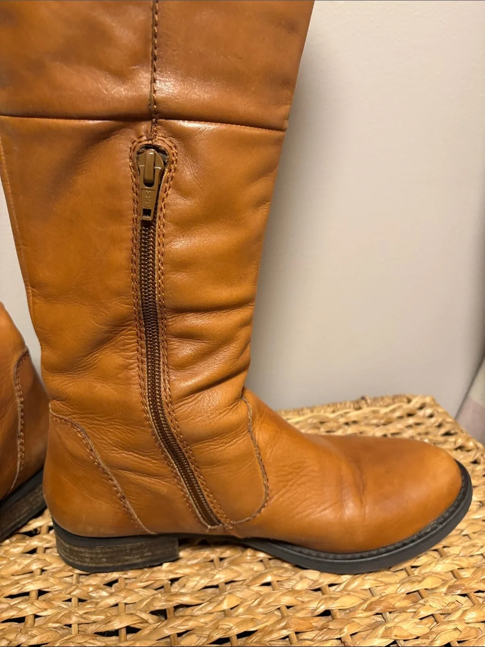 Steve Madden Tall Over-the-Knee Leather Boots in Cognac